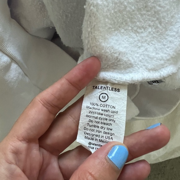 TALENTLESS Classic White Hoodie - Picture 3 of 3